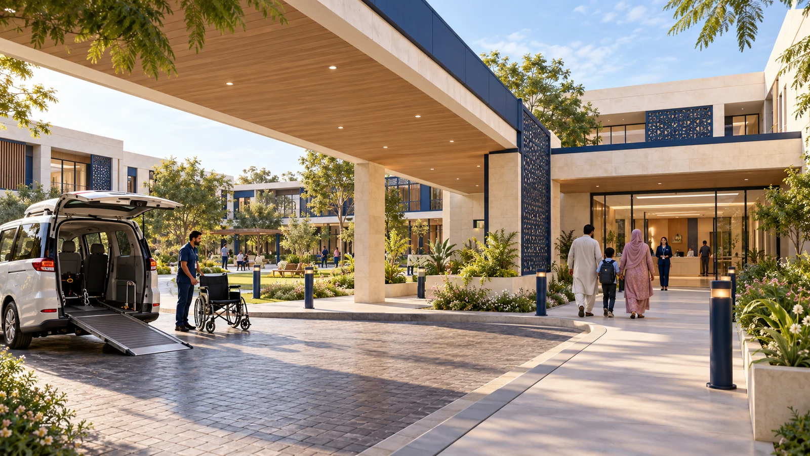 Accessible transport & safe arrival — proposed campus concept