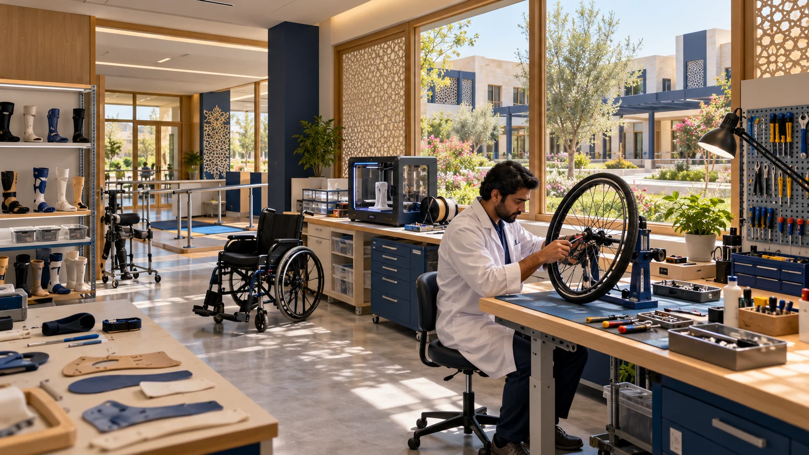 Assistive-device repair & fabrication workshop — proposed campus concept