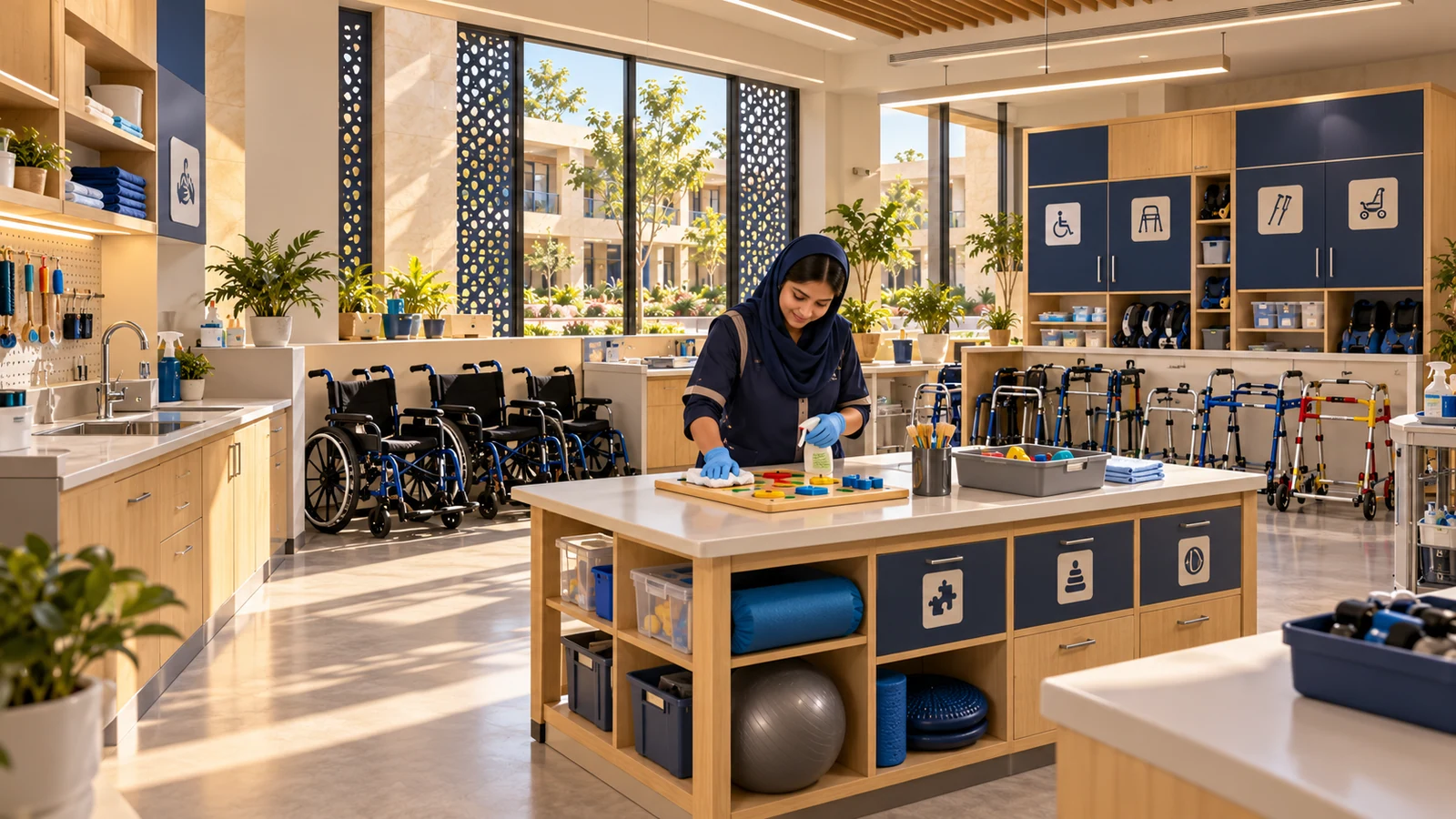 Therapy equipment care & storage room — proposed campus concept