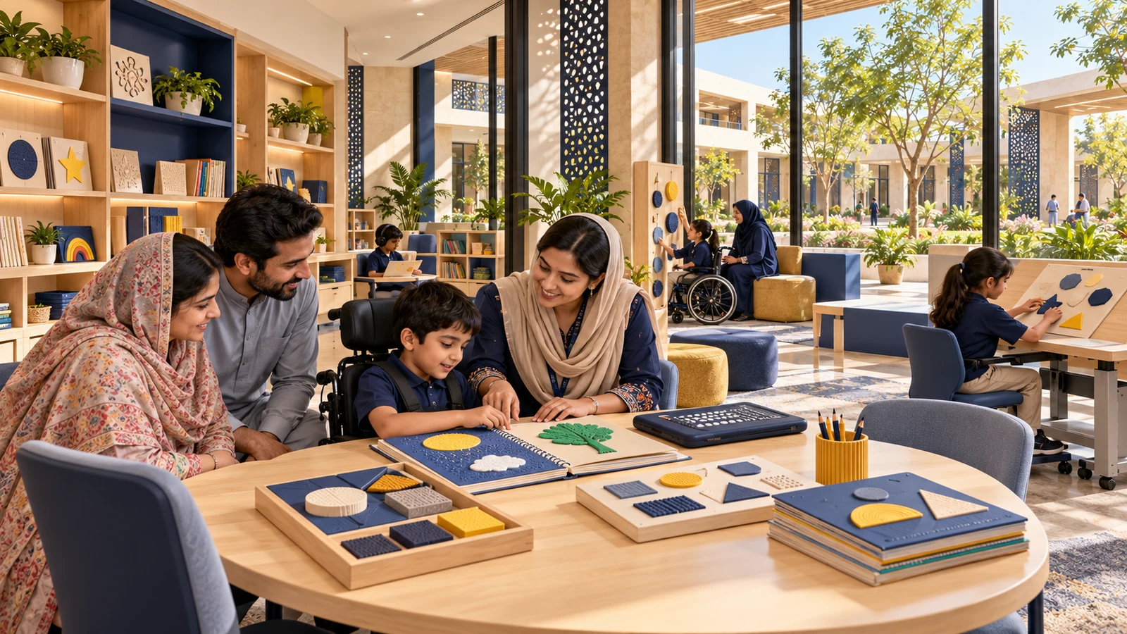 Tactile literacy & accessible reading room — proposed campus concept