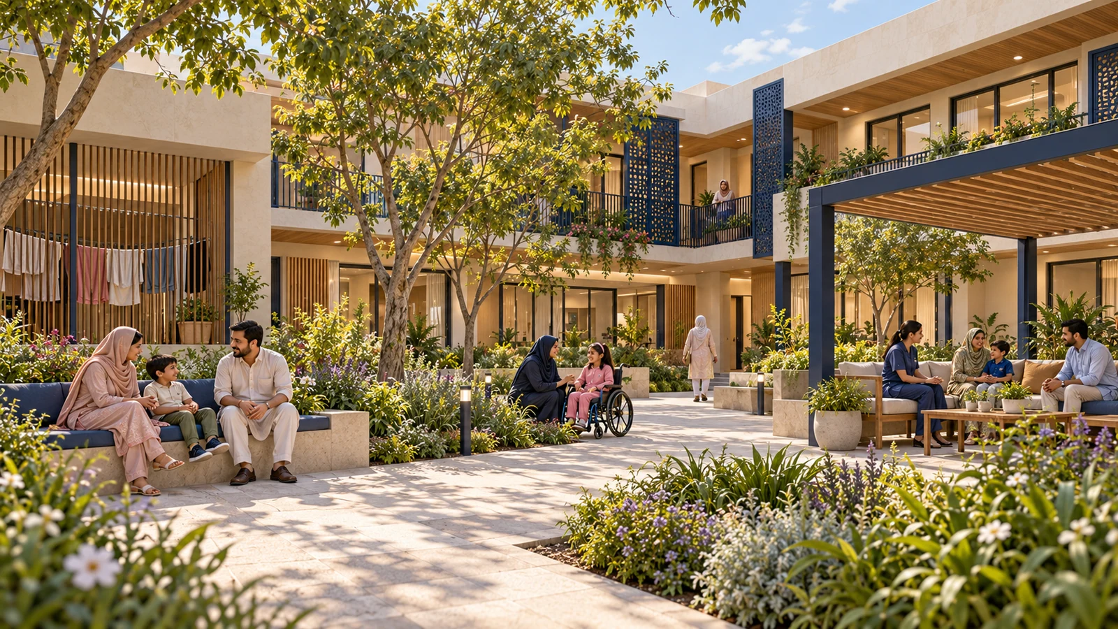 Family accommodation courtyard — proposed campus concept