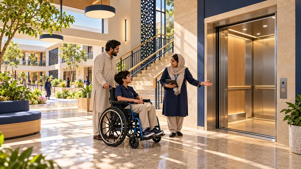 Accessible lift & vertical circulation lobby — proposed concept