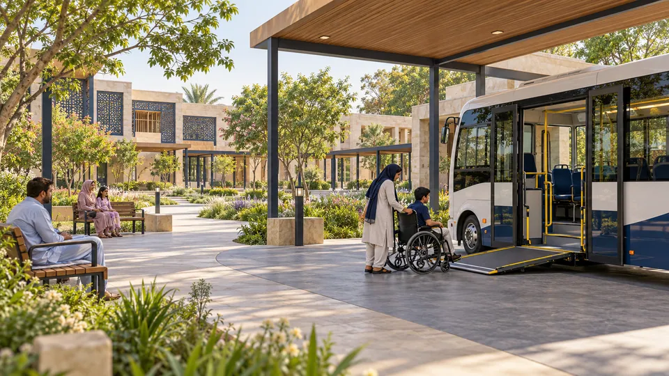 Accessible bus-boarding practice bay — proposed concept