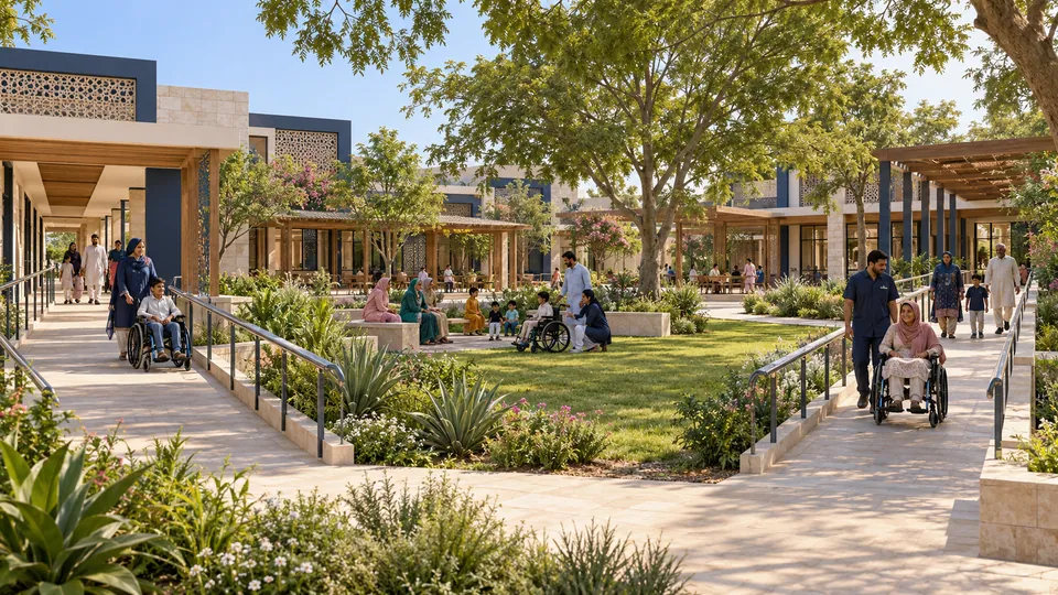 Accessible safety-assembly garden — proposed concept
