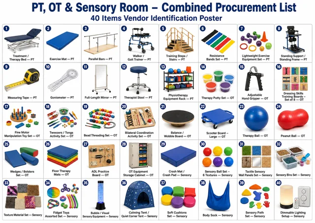 PT, OT & Sensory Room Catalog — Current Facility