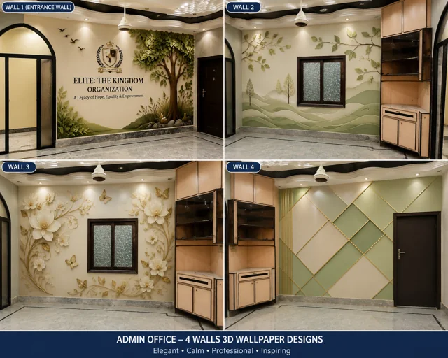 Four Elegant 3D Wall Mural Options — Current Facility