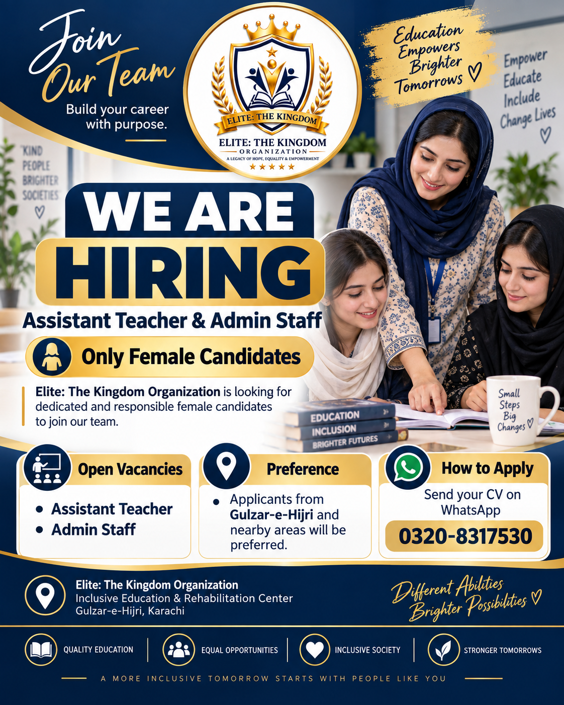 Assistant Teacher & Admin Staff · September campaign